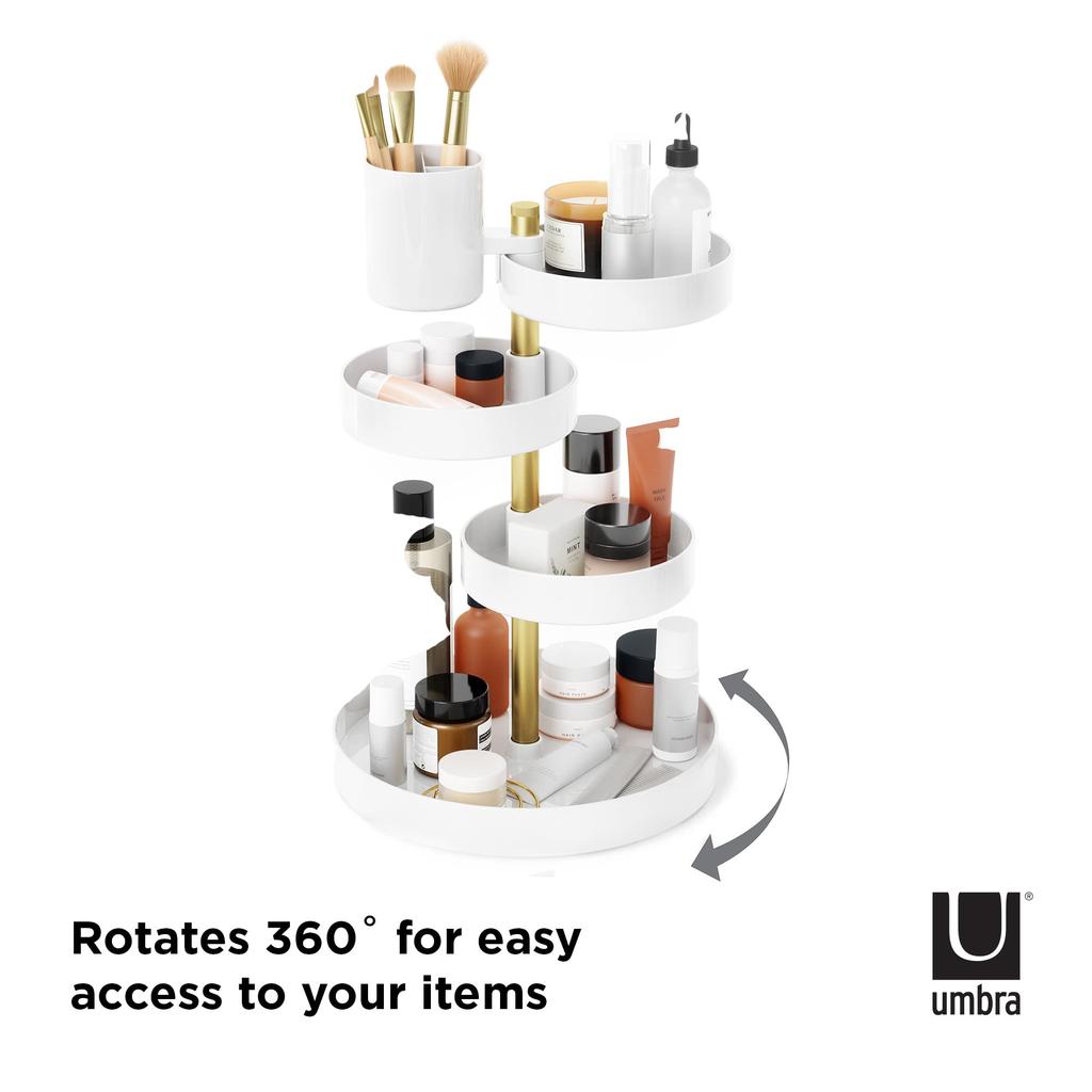 UMBRA Органайзер Pirouette, Белый/Латунь