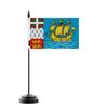 Drapeau De Table - Saint-Pierre-et-Miquelon - 14 X 21 Cm - Polyester - Mât En Plastique - Impression Recto/verso