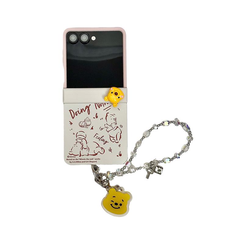 Корейский мультяшный чехол для телефона с 9 ячейками для Samsung ZFlip6/Z5 с цветовыми блоками и магнитной подставкой