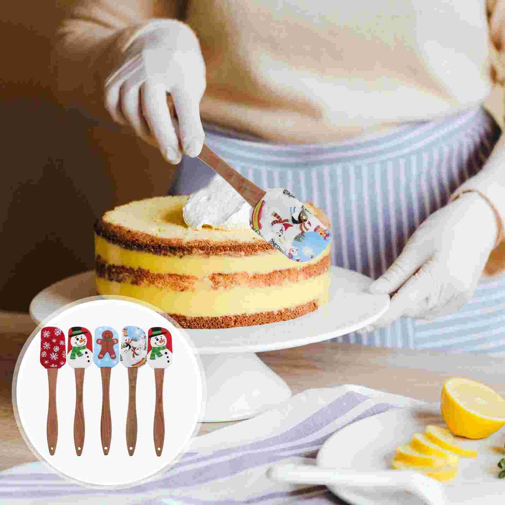 5 шт. Принадлежности для выпечки Силиконовая лопатка для крема Износостойкий инструмент Удобная щетка для торта Ежедневные многоразовые инструменты Скребок для масла