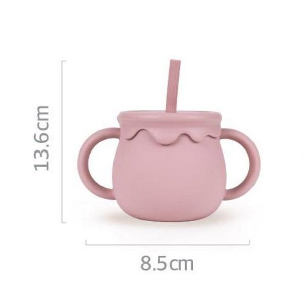 Little Cloud Baby Honey Pot Multi Silicone Straw Cup 250ml, 1 Piece, Rose Pink