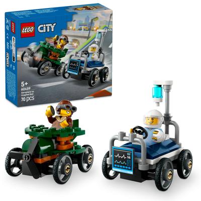 LEGO City Самолет против. Больничная койка гоночный автомобиль набор игрушечных блоков образовательный 5678 автомобиль мини-автомобиль 60459