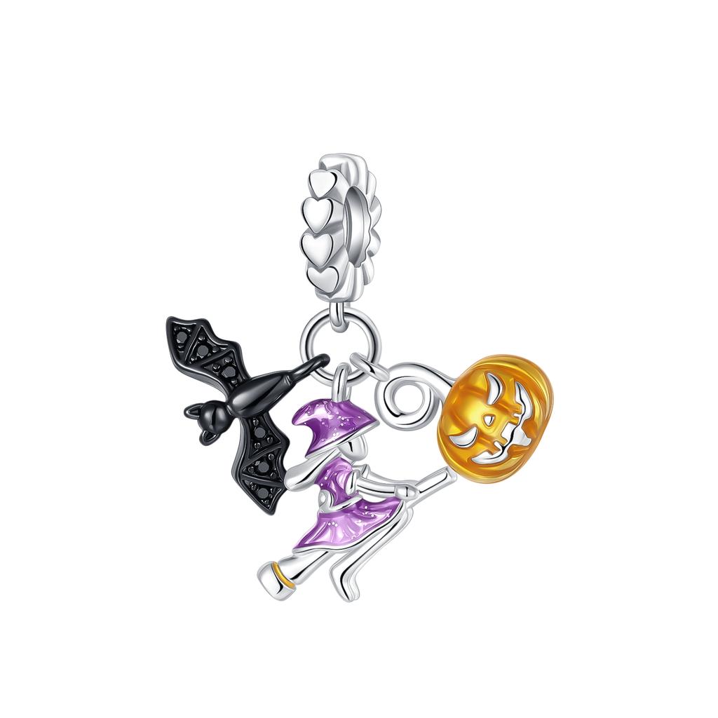 Copper Halloween Witch Pumpkin Poison Elements Charms Pendant Fit Original Charm Bracelets Women Diy Jewelry Gift