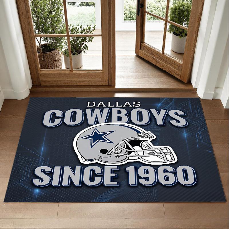 Коврик из кристаллического велюра с дизайном Dallas Cowboys, мягкий декоративный коврик для спальни, прихожей