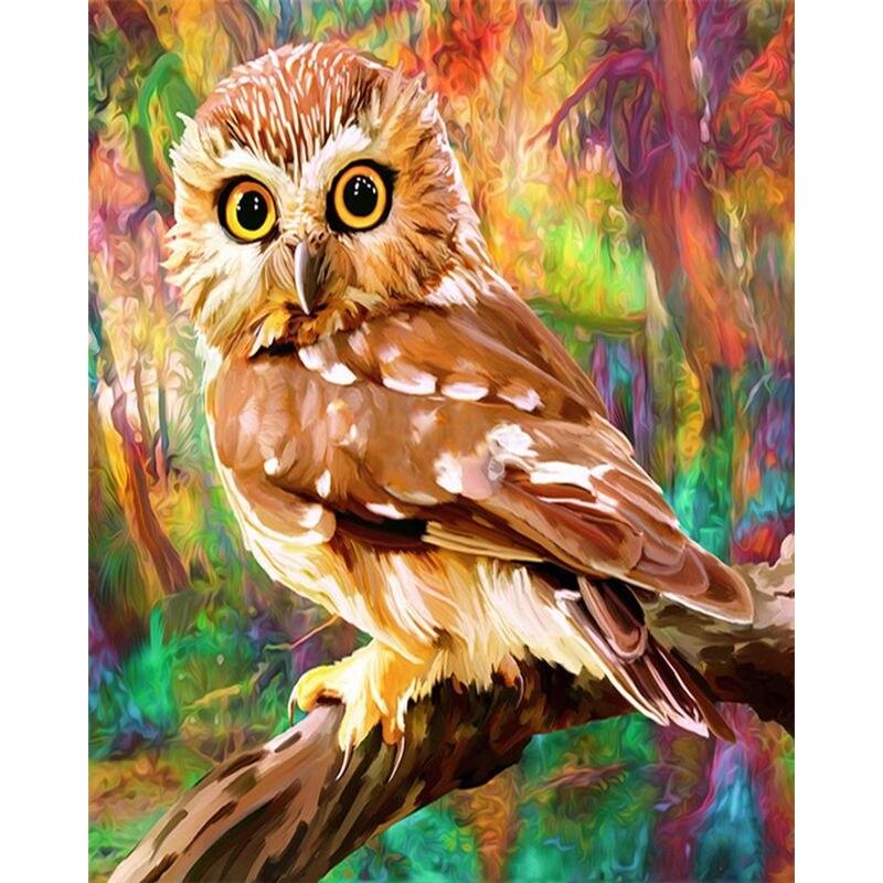 5D Diamond Mosaic Owl Needlework DIY Full Sets Diamond Embroidery Animal Picture Of Rhinestones Home Decor