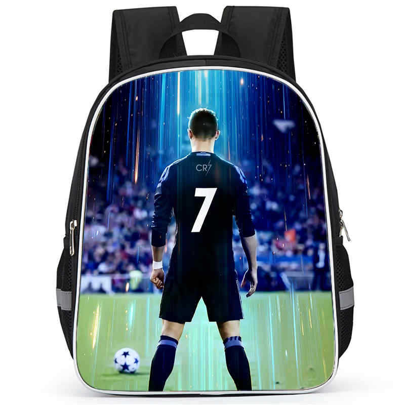 Рюкзак Cr7 Печать Высокой Четкости Большая Вместимость Многофункциональный Молния Oxford Защита Спины Легкий Рюкзак