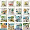 New Polyester Pillow Cover Summer Fruit Beach Print Sofa Cushion Cover Home
