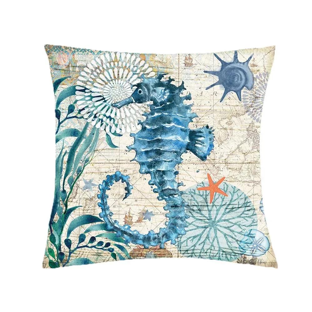 Sea Mermaid Throw Pillow Cover With Short Plush Print For Living Room Sofa Decoration Cushion Cover Pillow Covers Decorative