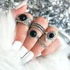 5Pcs Vintage Hollow Drop Above Knuckle Women Stacking Midi Rings Set Pub Gift