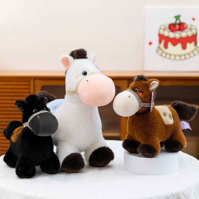 Cartoon Small Horse Cloth Plush Toy Grassland Scenic Area Souvenirs Year of The Horse Mascot Home Decoration