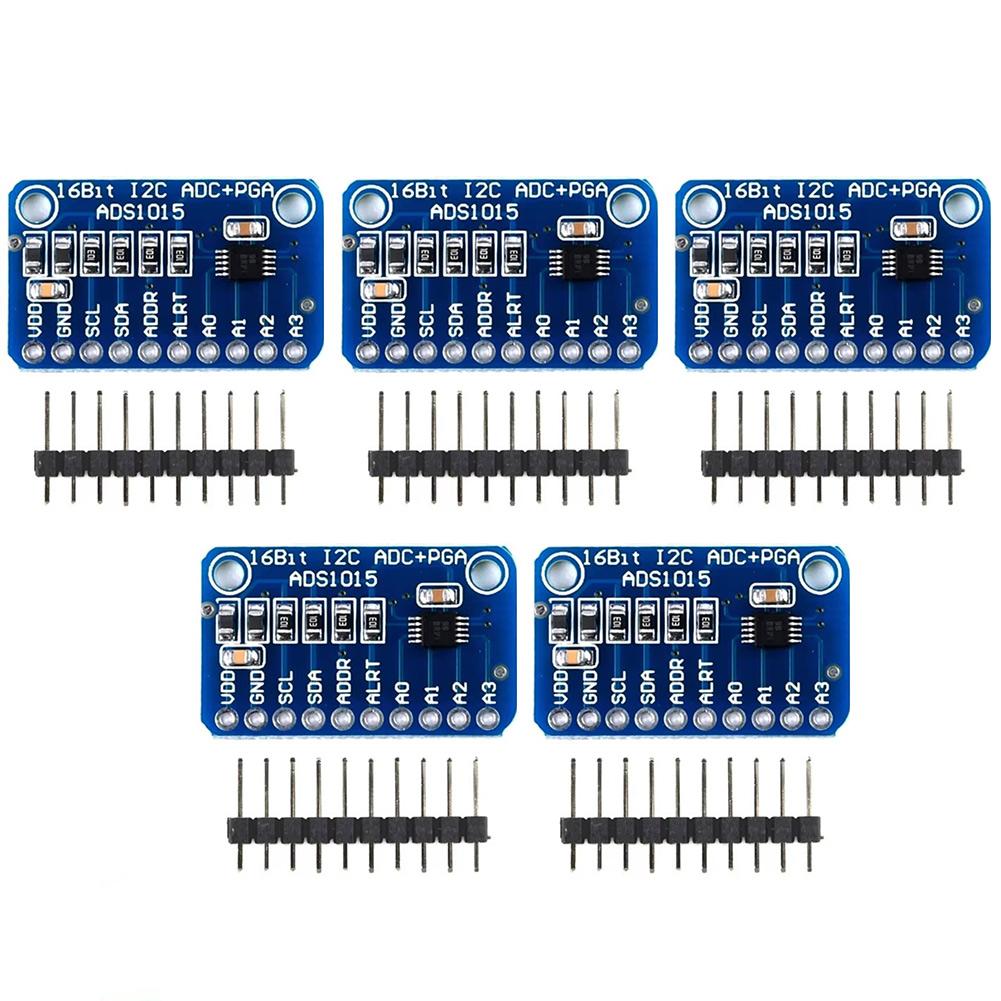 5pcs ADS1015 ADC Analog-to-Digital Converter Module, I2C Interface, 2.0V To 5.5V Development Board Converter Module