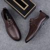 High End Brand Men's Genuine Leather Shoes Office Business Casual Shoes Soft Soled Comfortable Work Shoes for Men's Lace Up