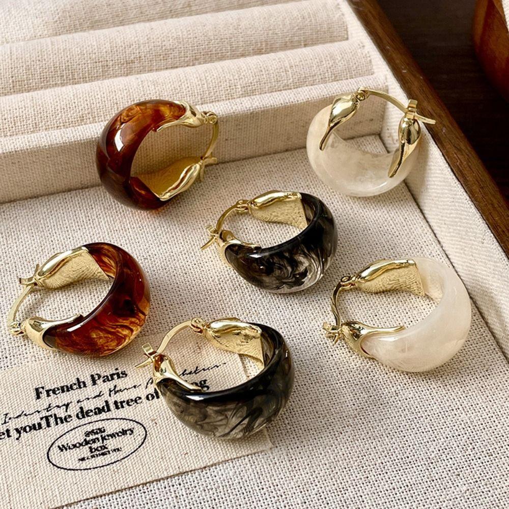 Circle Round Earring Jewelry Accessories Hoop Ear Buckle Trendy Resin Hoop Earrings  Wedding