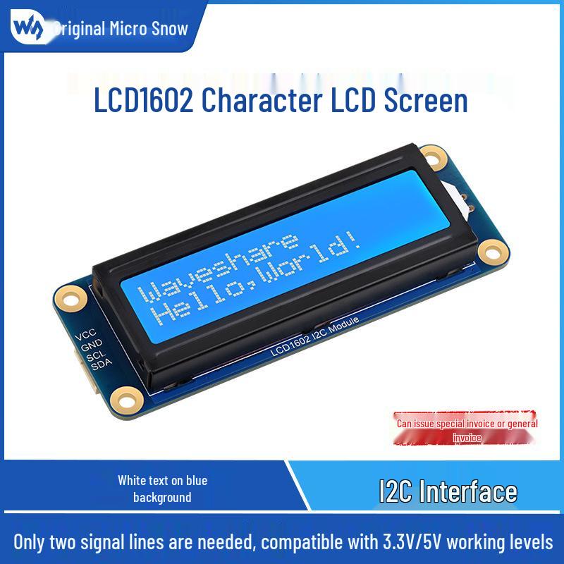 LCD1602 Дисплей с синим фоном и белым текстом, с подсветкой, 32 символа, 3,3 В/5 В