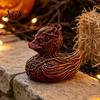 Small Resin Car Accessory Halloween Horror Duck Figurine, Devil Animal Statue, Spooky Bathroom Ornament Gothic Desktop Decor for Shelf Desk
