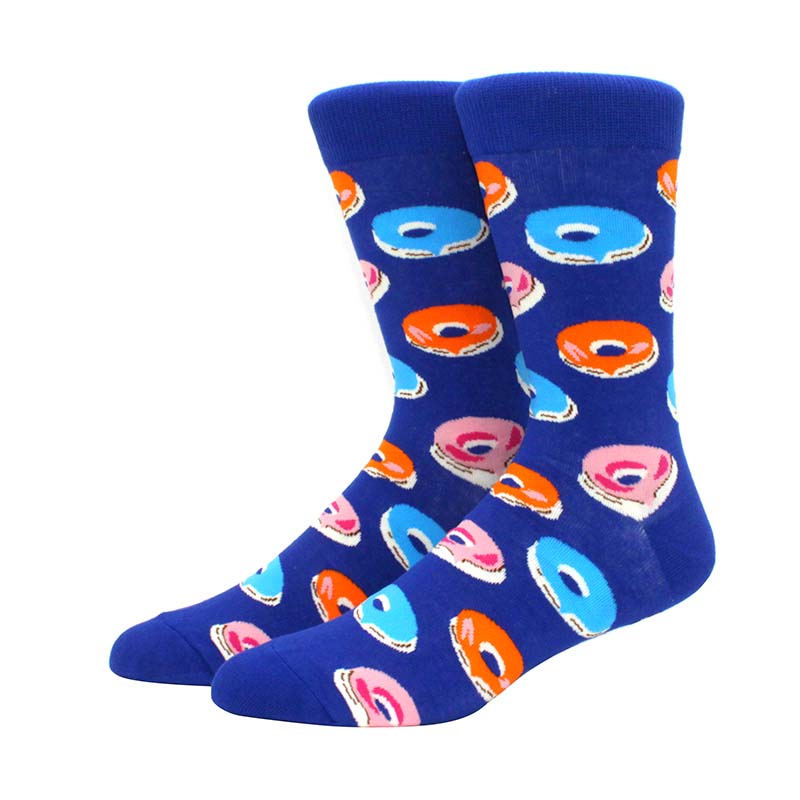 Мужские носки в стиле хип-хоп с цветочным принтом, скейтбординг, разноцветные мультяшные узоры, смешные женские носки средней длины