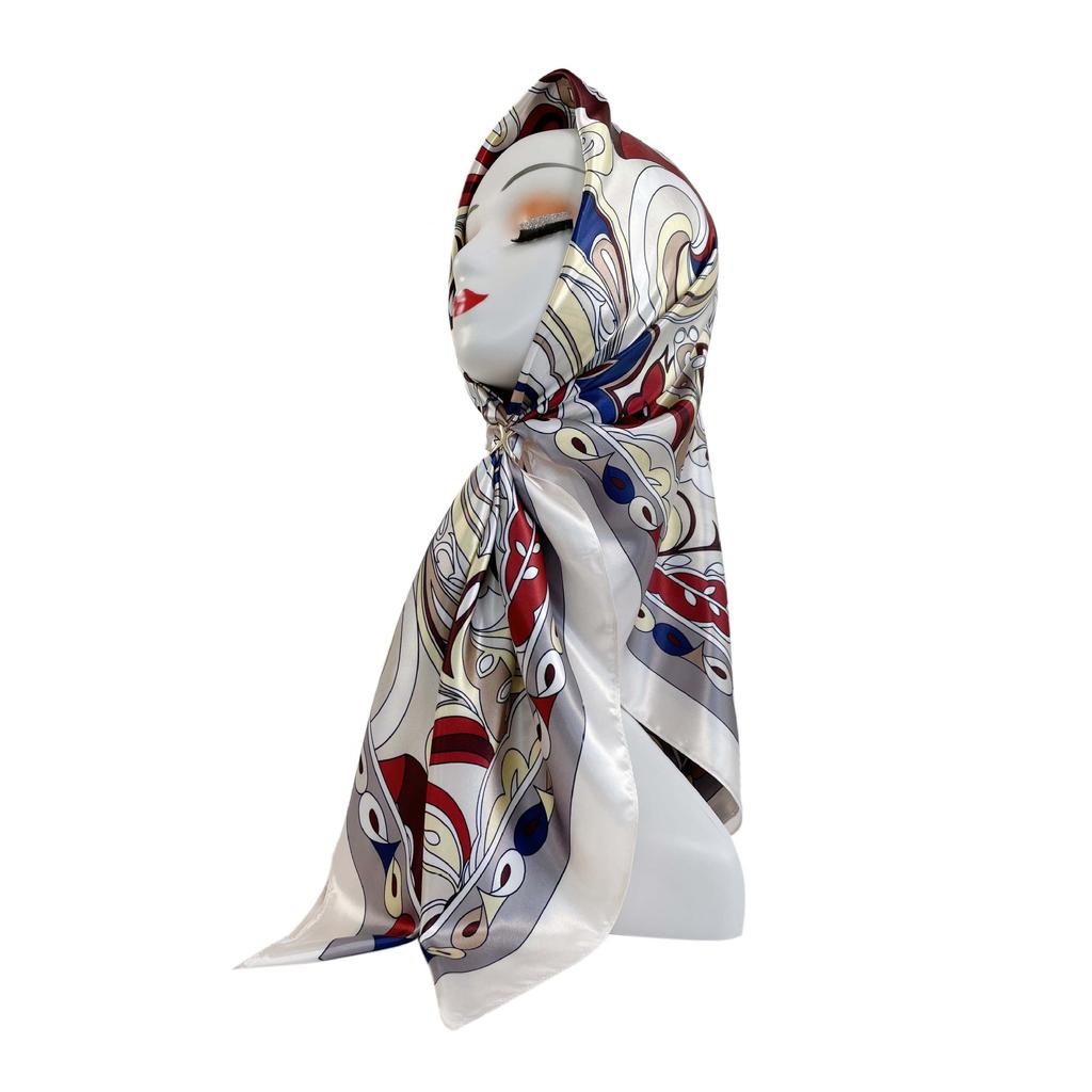 Ladies Silk Scarf Large Square Scarf 90cm Cashew Printed Headband New Silk Satin Shawl Scarf
