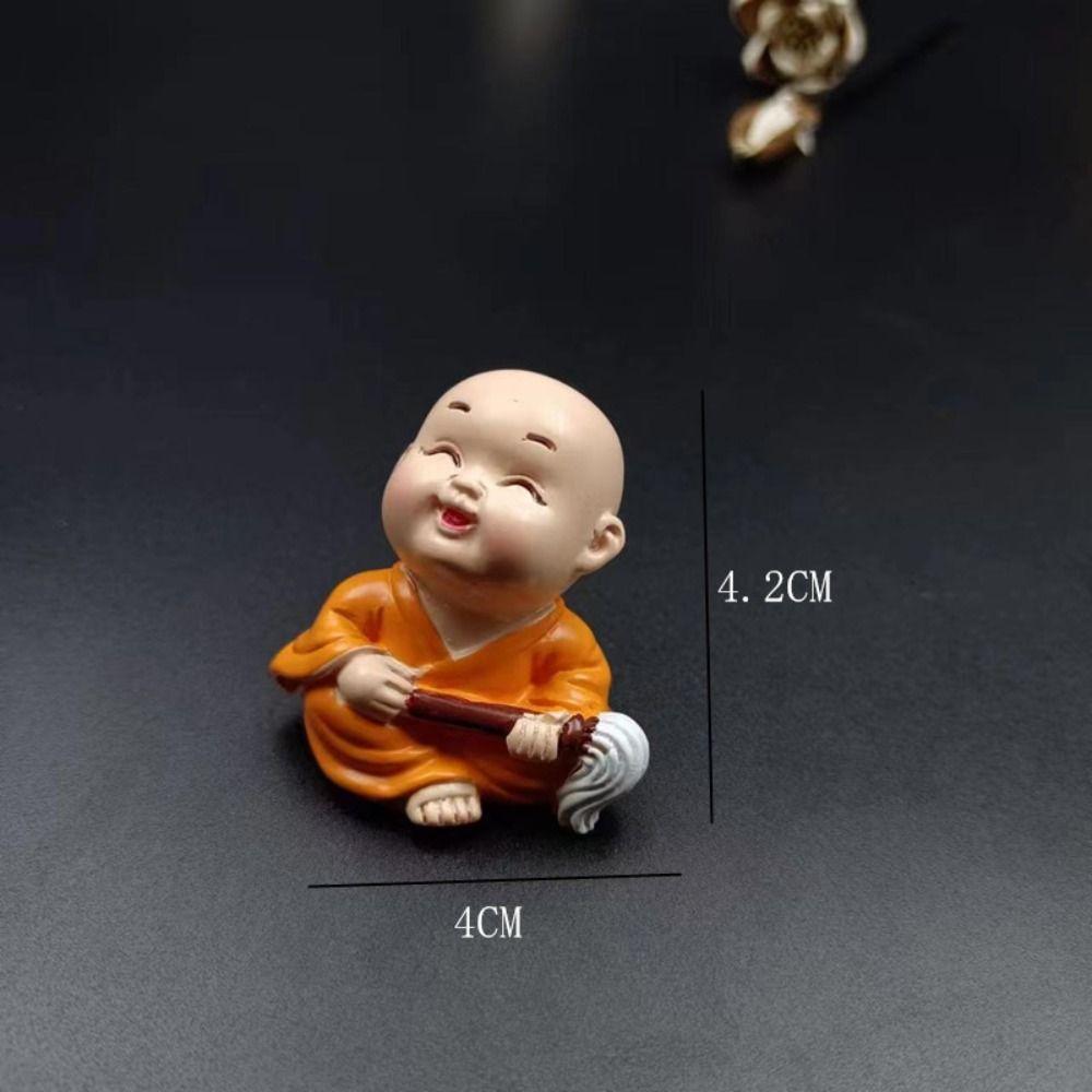 DIY Mini Buddha Figurine Cute Small Monk Sculpture Buddha Ornaments  Car Decoration