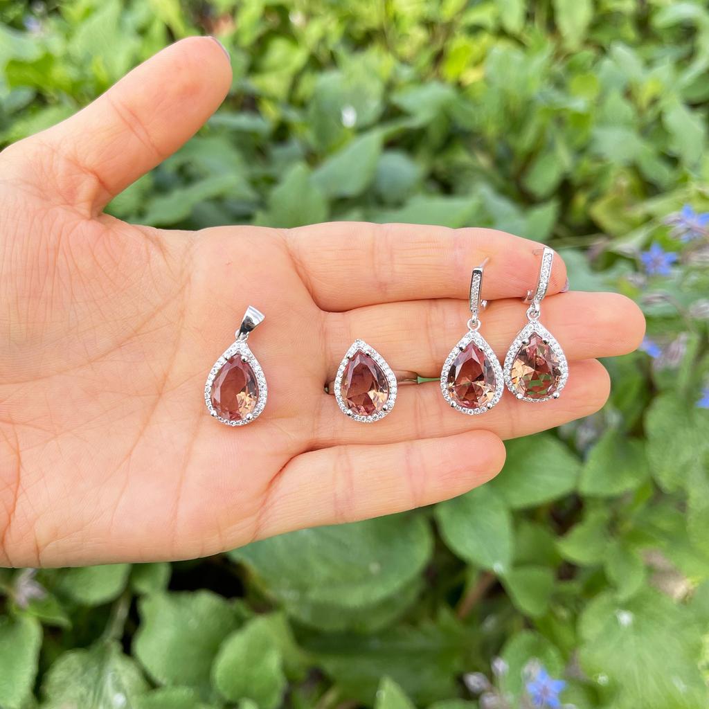 Drop Zultanite Silver Women Jewelry Set, Color Changing Set, Exquisite and Timeless, Zultanite Jewelry, 925 K