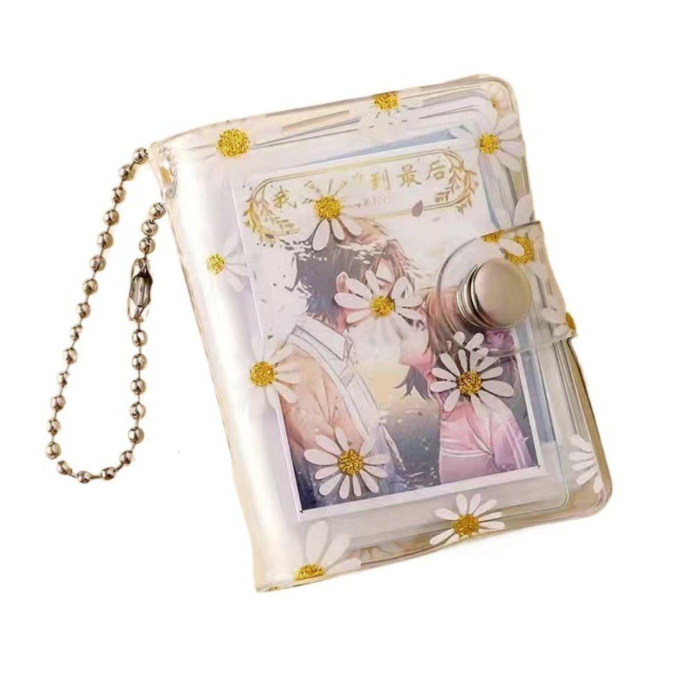 With Buckle Daisy Photo Album Thickened Pocket Keychain Album Mini Card Holder  Birthday Gift