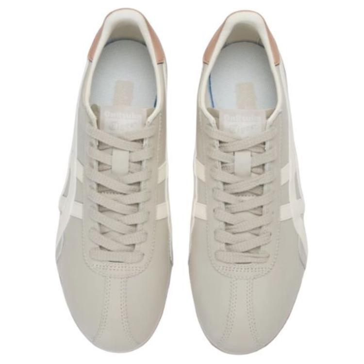 ONITSUKA TIGER Унисекс RUNSPARK Бежевые Темно-коричневые Кожаные Кроссовки на Шнуровке 1183C442-250