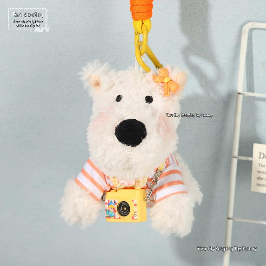 Очаровательный плюшевый кулон Вест Хайленд Терьер с галстуком-бабочкой - Идеальный подарок для любителя собак