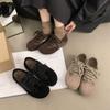 Версия из коровьей кожи! Ретро уродливая милая девушка осень и зима ремешки повседневные мягкая подошва платформа одинарные туфли