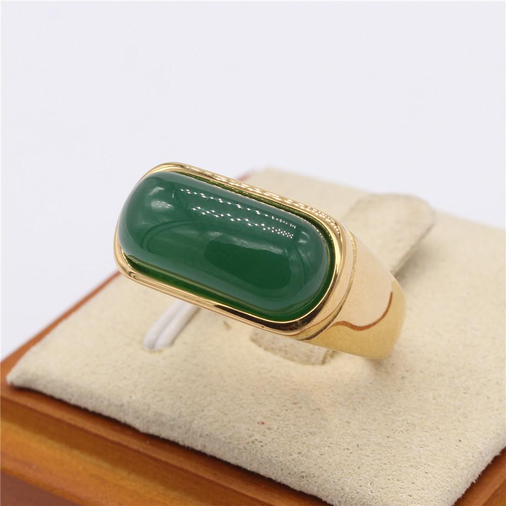 Изумрудно-зеленое кольцо с инкрустацией изумрудом и нефритом, золотое инкрустированное нефритом, кольцо на палец, седельное кольцо