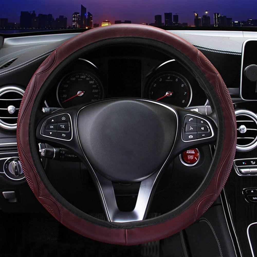 Противоскользящий защитный чехол на руль, кожаный автомобильный перчаточный чехол, чехол на руль автомобиля