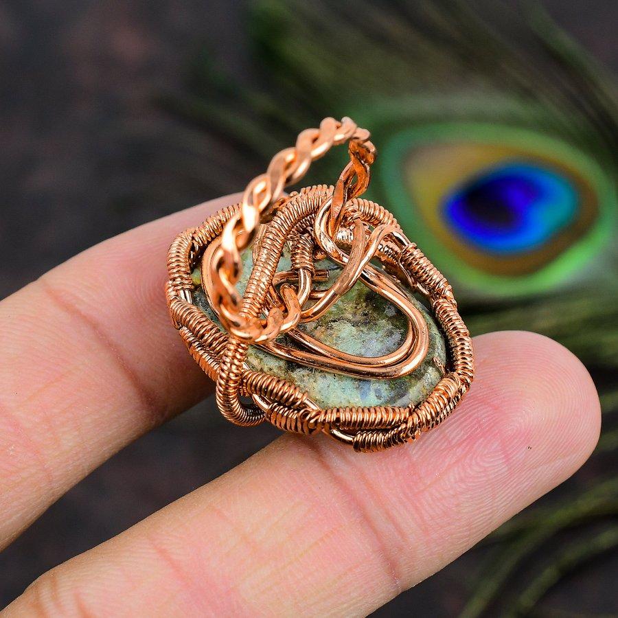 Рубин в кианите драгоценный камень ручная работа медная проволока обертка ювелирное кольцо размер 9 m0V96