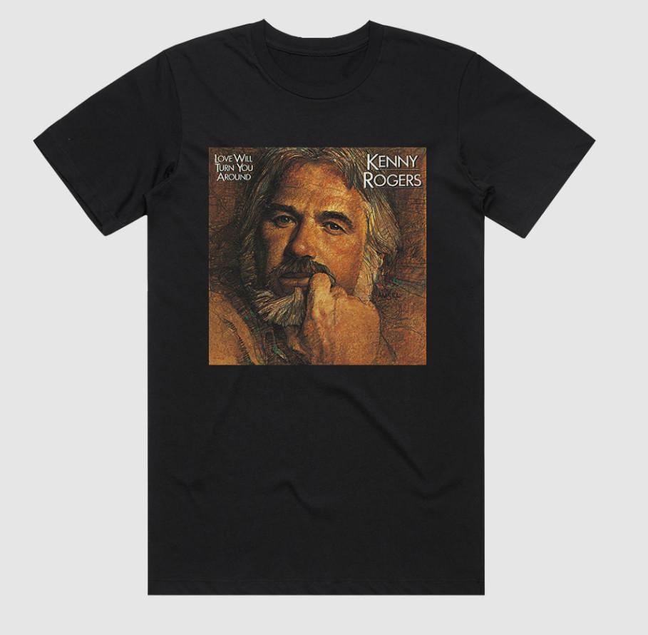 Kenny Rogers Love Will Turn You Around Album Cover T-Shirt Mens Womens Tees Top size S-4XL