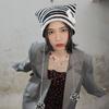 Striped Pullover Hat Y2K Cat Ear Hat Cute Star Knitted Beanie Hat  Girl