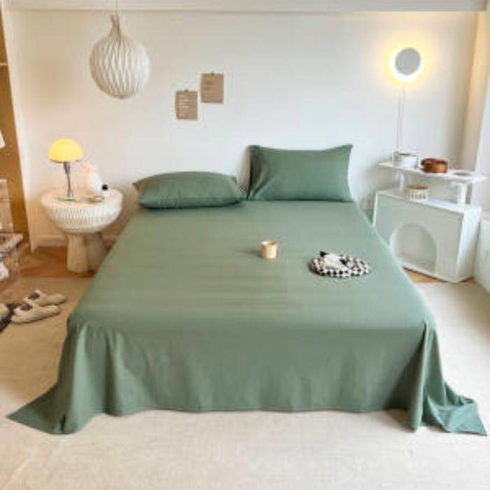 Простыни сплошного цвета в стиле Ins, цельное студенческое общежитие, простая и утолщенная двуспальная кровать, удобная для кожи, все включено