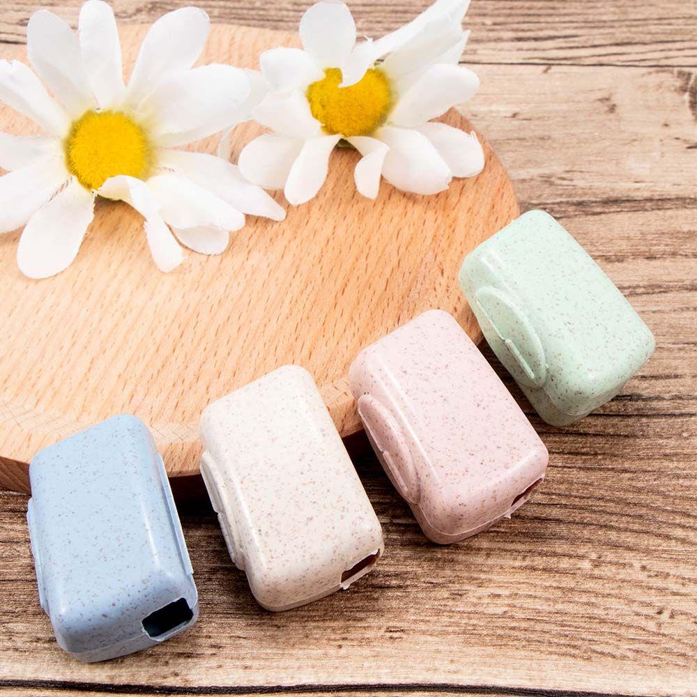 Dustproof Portable Health Cleaner Wheat Straw Travel Toothbrush Head Cover 4PCs Protective Case
