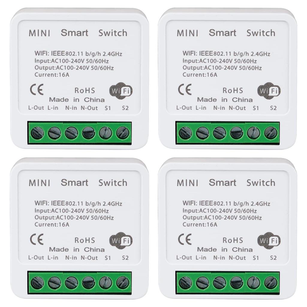 16A MINI Wifi Switch DIY Smart Home 2-way Control Relay Smart LIfe APP Control Remotely Timer Works With Alexa Google Home Alice