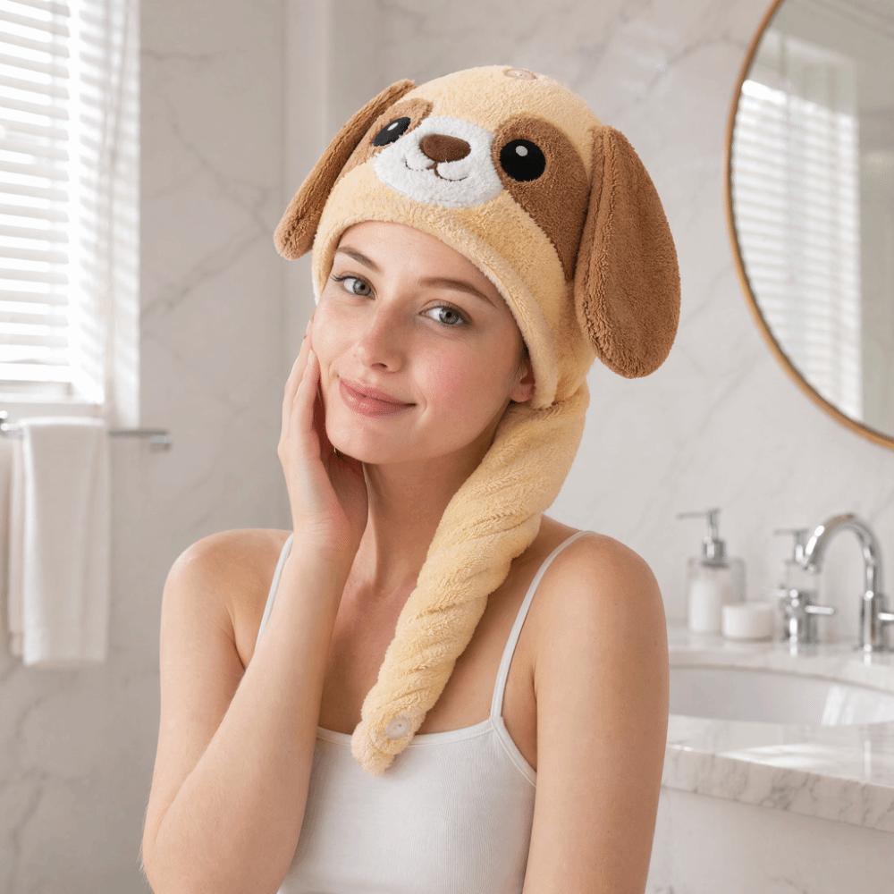 Absorbent Dry Hair Caps Cartoon Shower Cap Cute Hair Drying Cap Hair