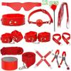 VaHppy SM BDSM Bondage Exquisite Sets 4colors Plush Leather Erotica Sex Toys for Couples Handcuffs Flirting