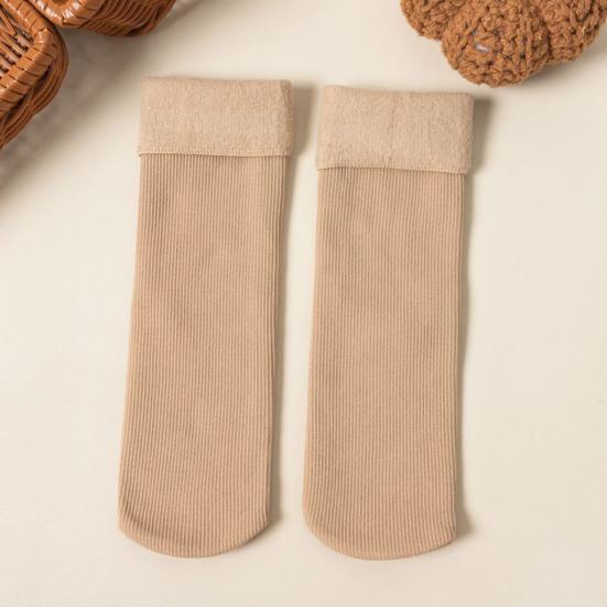 1 пара женских зимних носков средней длины, толстые плюшевые носки в японском стиле, эластичные, нескользящие, термоноски с защитой от запаха, очень свободные, до щиколоток, без разводов