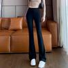 Petite Horseshoe 2024 Black High Waist Micro Flare Pants for Spring & Autumn