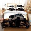 Постельное белье для автомобиля, комплект из 3 предметов с цифровой печатью и рисунком из мультфильмов, полотняное переплетение, для Северной Америки и Европы, комплект постельного белья Queen