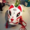 Scione Japanese Fox Masks Full Face Hand-painted Style PVC Fox Cat Mask Kabuki Kitsune Anime Mask