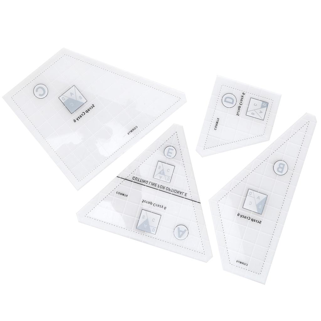 4 шт. Лоскутные линейки Набор прозрачных акриловых шаблонов для рукоделия Профессиональный швейный подарок