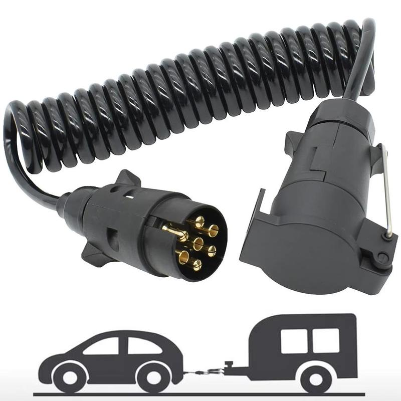 1pcs Trailer Extension Cable Spring Wire Connection Accessories Plug to Connectors Line Trailer Cables 7 Pin Male Female X2U7