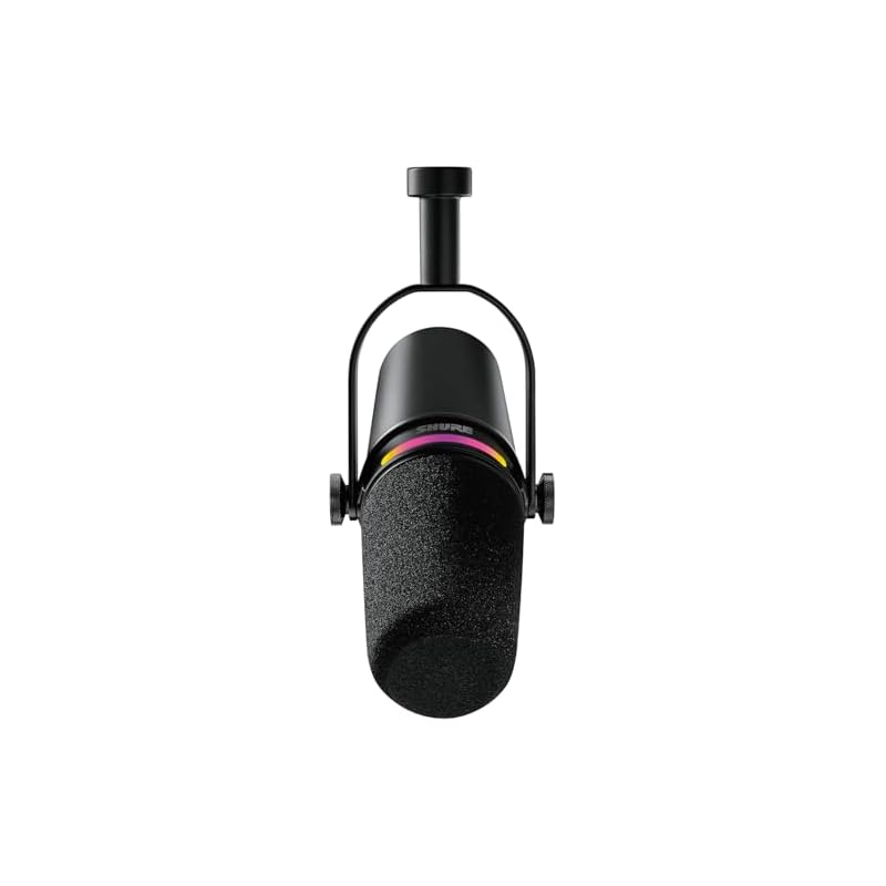 Микрофон для подкастов Shure MV7+, Черный (MV7+-K): Сертифицированный OBS, Динамический кардиоидный однонаправленный микрофон с проводным подключением USB-C и XLR, Шум