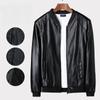 Motorcycle Leather Jacket Men's Thin Leather Jacket Pu Spring and Autumn Baseball Collar Coat