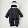 Детский комбинезон, пуховая хлопковая куртка для мальчиков и девочек, утолщенный наряд для младенцев, теплый и утолщенный для ношения на улице, ромпер
