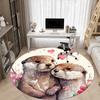1pc Otters Love Office Round Area Rug,  Mat Suitable ForOffice, Under Office Chairs Bedroom Living Room Home Decor, Room Deco