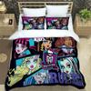 Комплекты постельного белья с рисунком из мультфильма Monster High, изысканный комплект принадлежностей, пододеяльник, комплект постельного белья, роскошный подарок на день рождения