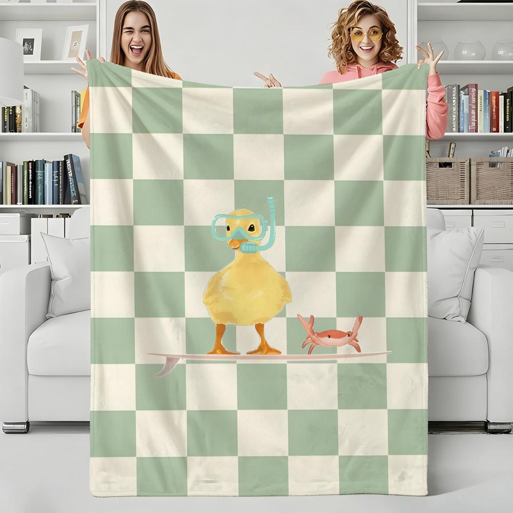 Animal D-Ducks Throw Flannel Blanket Perfect for Sofa Office Bed Travel Sleep Read Relax Camping four season use
