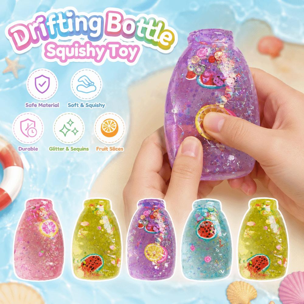 Sequins Slow Rebound Fidget Toy Super Soft Water Bottle Squeeze Toy Home Decoration